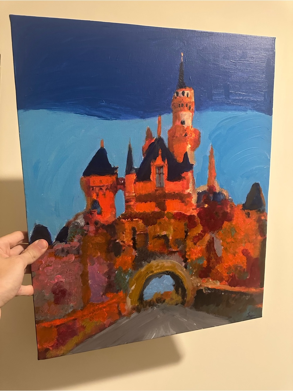 Disneyland castle sleeping beauty painting 16x20 Canvas Wall painting